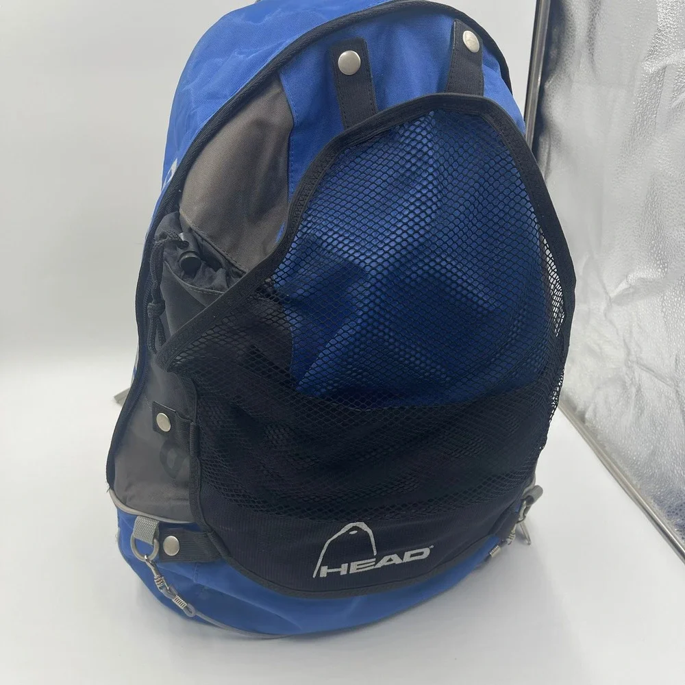 HEAD LiquidMetal Backpack Blue‎ Black Gray Multi-Pocket School Tennis Rocquet